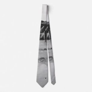 Dreamy Seawall Grayscale Neck Tie Krawatte