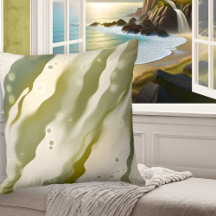 Dreamy Seaweed Abstrakt Green Art Pattern Pillow
