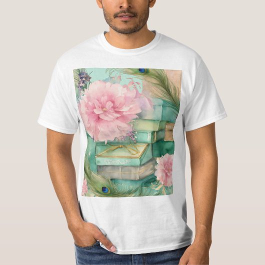 Dreamy Shabby Chic Pastel Geschenkboxen & Peacock T-Shirt (Vorderseite)