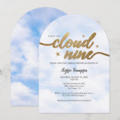 Dreamy Sie ist auf Cloud 9 Brautparty Clouds arch Einladung (Vorne/Hinten)