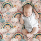 Dreamy Sky Blanket Pastel Gift for Baby Love Fleecedecke