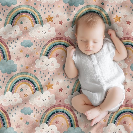 Dreamy Sky Blanket Pastel Gift for Baby Love Fleecedecke