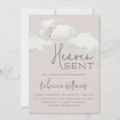 Dreamy Sky Heaven geschickt Gender Neutral Baby Du Einladung (Vorderseite)