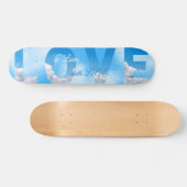 Dreamy Sky LOVE Typography Romantic Skateboard (Horizontal)