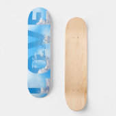 Dreamy Sky LOVE Typography Romantic Skateboard (Vorderseite)