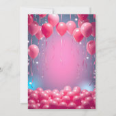 Dreamy Sky Pink Balloons Sweet 16 Birthday Party Einladung (Rückseite)