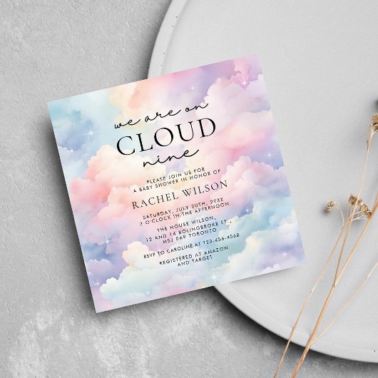 Dreamy Sky Wir sind auf Cloud Nine Baby Shower Einladung
