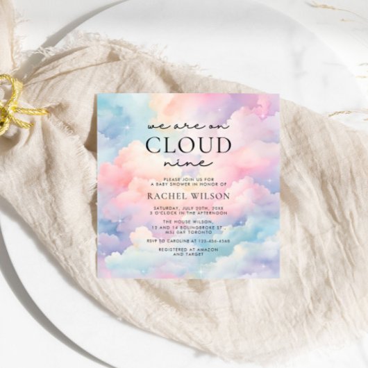 Dreamy Sky Wir sind auf Cloud Nine Baby Shower Einladung