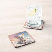 "Dreamy Skywhiskers" Getränkeuntersetzer (Rechte Seite)