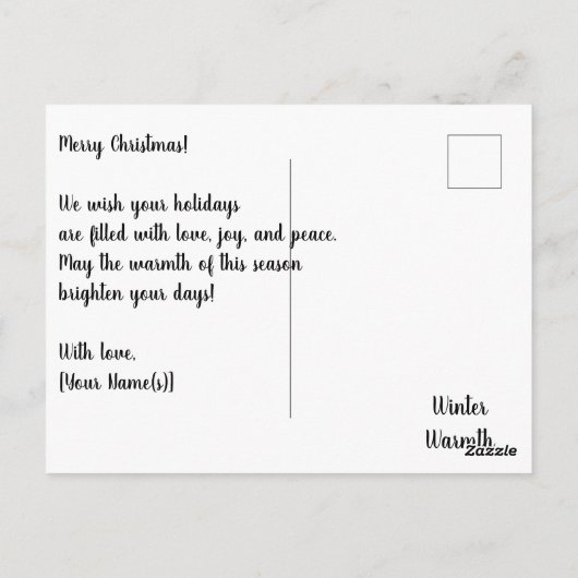 Dreamy Snow Fairy mit Flügeln in Forest Winter Postkarte (Rückseite)