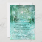 Dreamy Snowy Forest Winter Wonderland Wedding Einladung (Vorderseite)