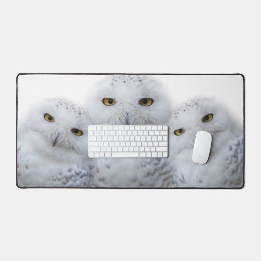 Dreamy Snowy Owls Familie Funny nach Hoot Schreibtischunterlage (Tastatur & Maus)