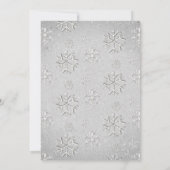 Dreamy Snowy Winter Wunderland Schneeflocken Hochz Einladung (Rückseite)