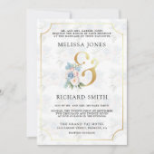 Dreamy Soft Blue Pink Floral All in One Wedding Einladung (Vorderseite)