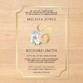 Dreamy Soft Blue Pink Floral Wedding Acryleinladungen (Vorderseite)