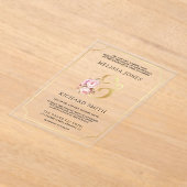 Dreamy Soft Pink Floral Gold Wedding Acryleinladungen (Ablage )