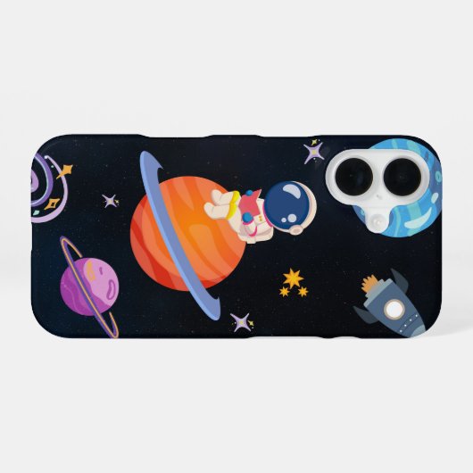 ✨ Dreamy Space Adventure – iPhone 16 Cover Design iPhone 16 Hülle (Rückseite (Horizontal))