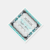 Dreamy Sparkle Aqua Blue Wedding Paper Napkins Serviette (Ecke)