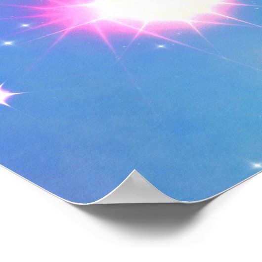 Dreamy Sparkle Rainbow Unicorn Sky Poster (Ecke)