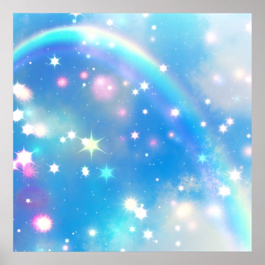 Dreamy Sparkle Rainbow Unicorn Sky Poster (Vorne)