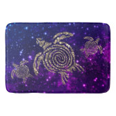 Dreamy Spiral Gold Shimmery Sea Turtles Badematte (Vorderseite)