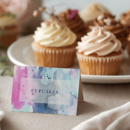 Dreamy Spring Bridal Shower Folded Food Label Card Dankeskarte