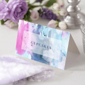 Dreamy Spring Bridal Shower Folded Food Label Card Dankeskarte