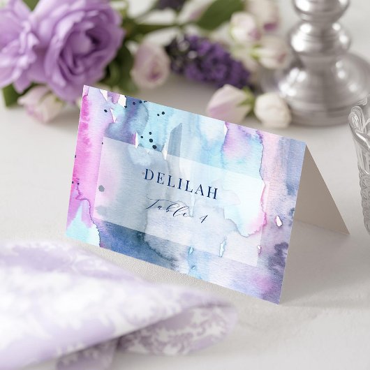 Dreamy Spring Bridal Shower Folded Place Cards Dankeskarte