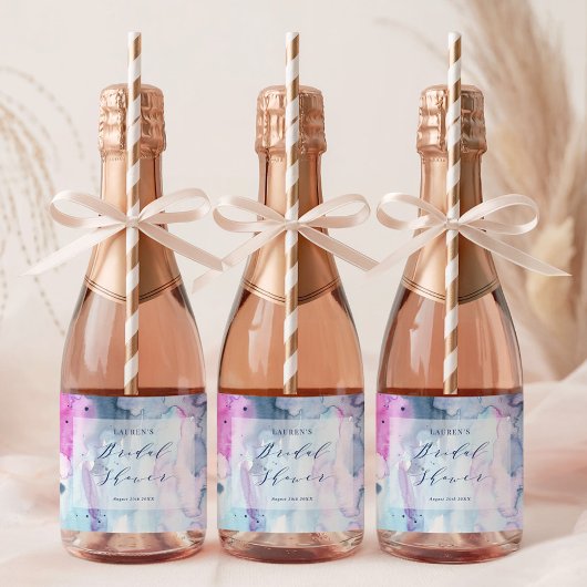 Dreamy Spring Bridal Shower Mini Wine Labels Schaumweinetikett
