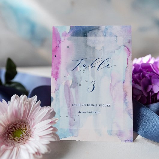 Dreamy Spring Bridal Shower Table Number Sign Card Einladung