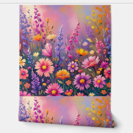 Dreamy Spring Floral Meadow Garden Peel and Stick Tapete
