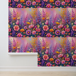 Dreamy Spring Floral Meadow Garden Peel and Stick Tapete