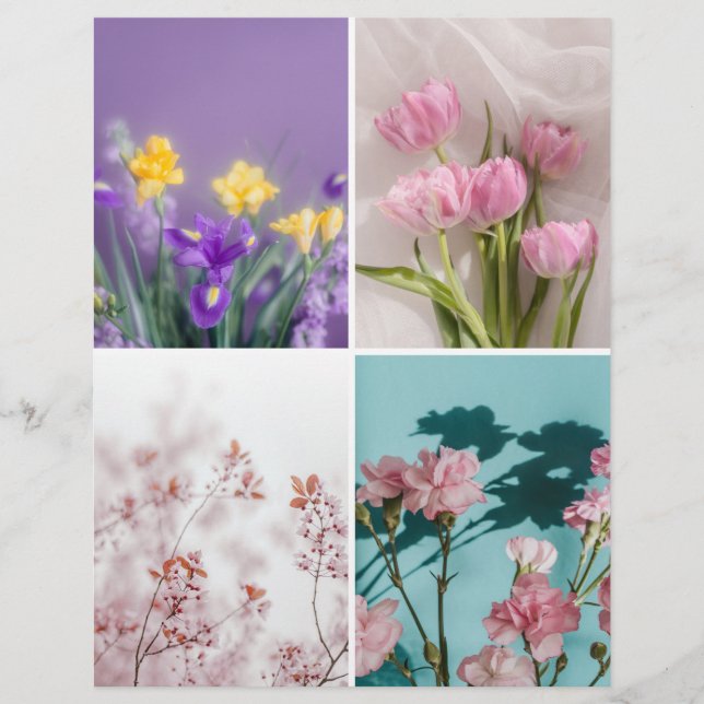 Dreamy spring flowers Scrapbook Cutout paper (Vorderseite)