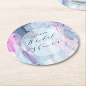 Dreamy Spring Watercolor Bridal Shower Coasters Runder Pappuntersetzer (Angewinkelt)