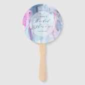 Dreamy Spring Watercolor Bridal Shower Hand Fans Fächer (Rückseite)