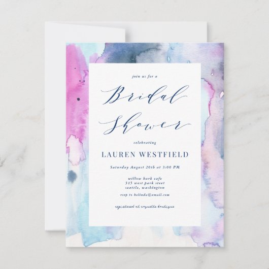 Dreamy Spring Watercolor Bridal Shower Invitation Einladung (Vorderseite)