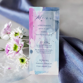 Dreamy Spring Watercolor Bridal Shower Menu Card Einladung