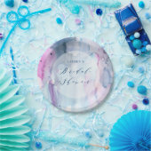 Dreamy Spring Watercolor Bridal Shower Paper Plate Pappteller (Party)