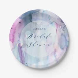Dreamy Spring Watercolor Bridal Shower Paper Plate Pappteller