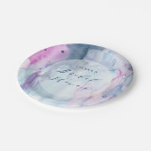 Dreamy Spring Watercolor Bridal Shower Paper Plate Pappteller (Schrägansicht)