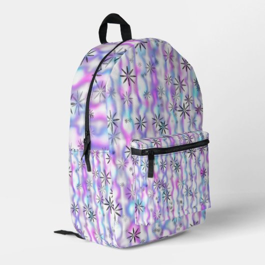 Dreamy Starburst Waves Pattern Bedruckter Rucksack (Rückseitige Ecke links)