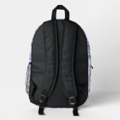 Dreamy Starburst Waves Pattern Bedruckter Rucksack (Rückseite)