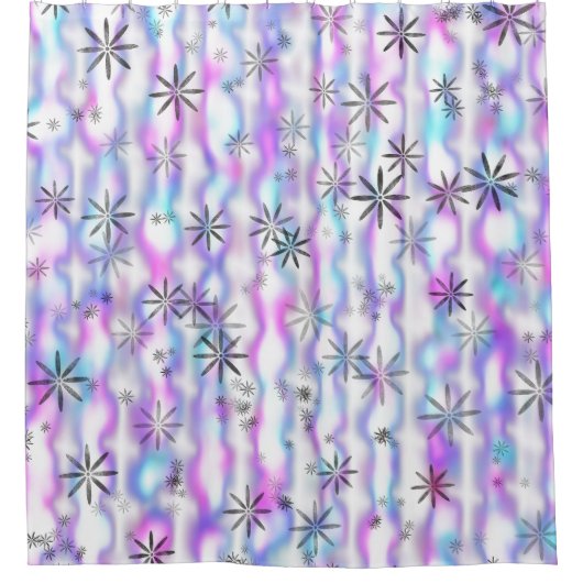Dreamy Starburst Waves Pattern Duschvorhang (Vorderseite)