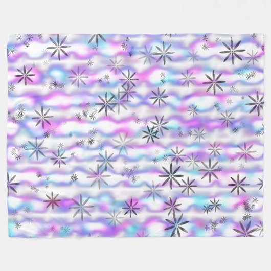 Dreamy Starburst Waves Pattern Fleecedecke (Vorderseite (Horizontal))
