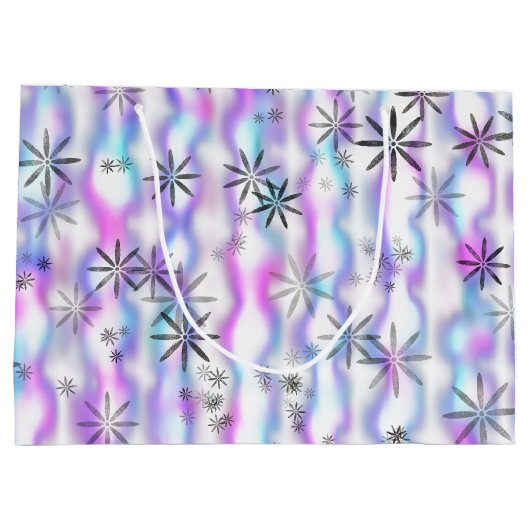 Dreamy Starburst Waves Pattern Große Geschenktüte (Rückseite)