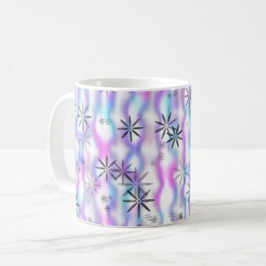 Dreamy Starburst Waves Pattern Kaffeetasse (Vorderseite Links)