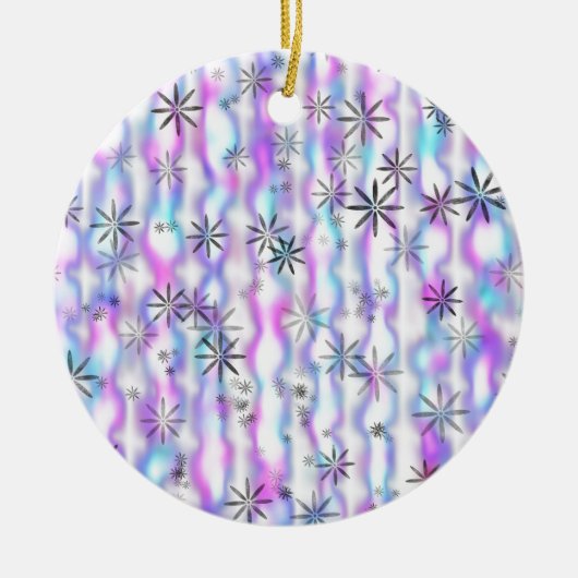 Dreamy Starburst Waves Pattern Keramik Ornament (Vorne)