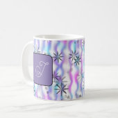 Dreamy Starburst Waves Pattern Personalized Kaffeetasse (Vorderseite Links)