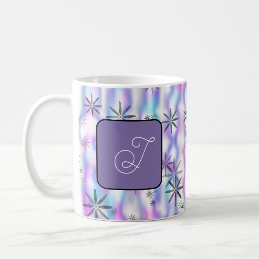 Dreamy Starburst Waves Pattern Personalized Kaffeetasse (Links)