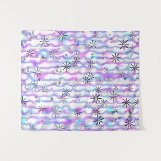 Dreamy Starburst Waves Pattern Wandteppich (Vorderseite (Horizontal))